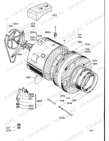 Взрыв-схема стиральной машины Electrolux L.WH3001T-2 - Схема узла Functional parts 267